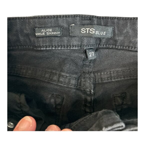 STS Blue Women’s Alice Ankle Skinny Black Jeans Size 27 Cotton Button Fly - Picture 5 of 11